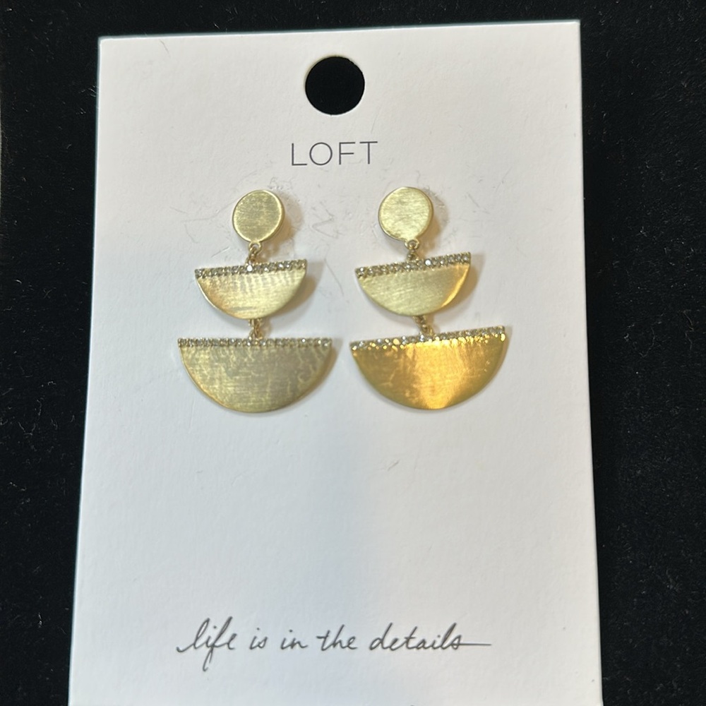 LOFT Gold Elegant Earrings NWT